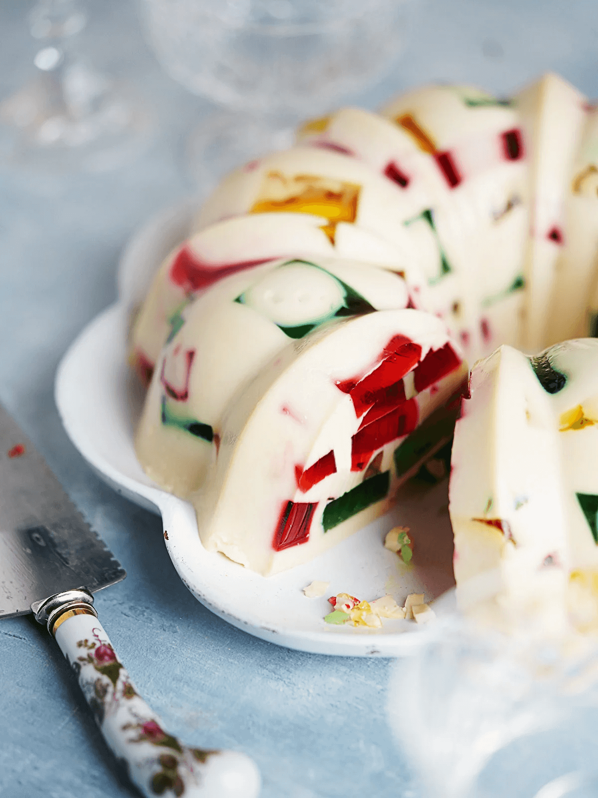 gelatina mosaico con queso crema